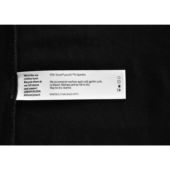 A8 NEW EILEEN FISHER Black Tencel Jersey Knit Cold Shoulder Mini Dress Size XS - Picture 5 of 5